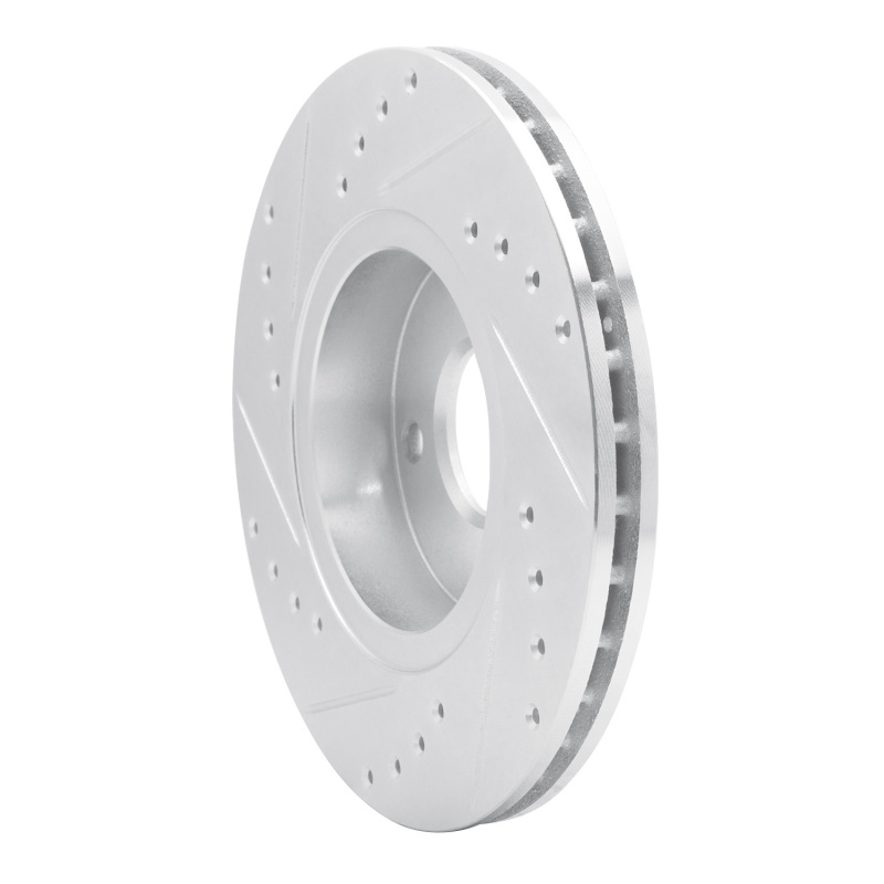 Ford Contour Brake Rotor (1) - Front Right - R1 Concepts - Drilled & Slotted - Silver - `98-`04